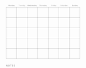 Blank Portrait Calendar Monthly