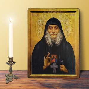 Saint Gabriel of Georgia icon MEDIUM 15x20cm-5.9x7.8in Orthodox Handmade Wooden Icon birthday name-day home-warming gift