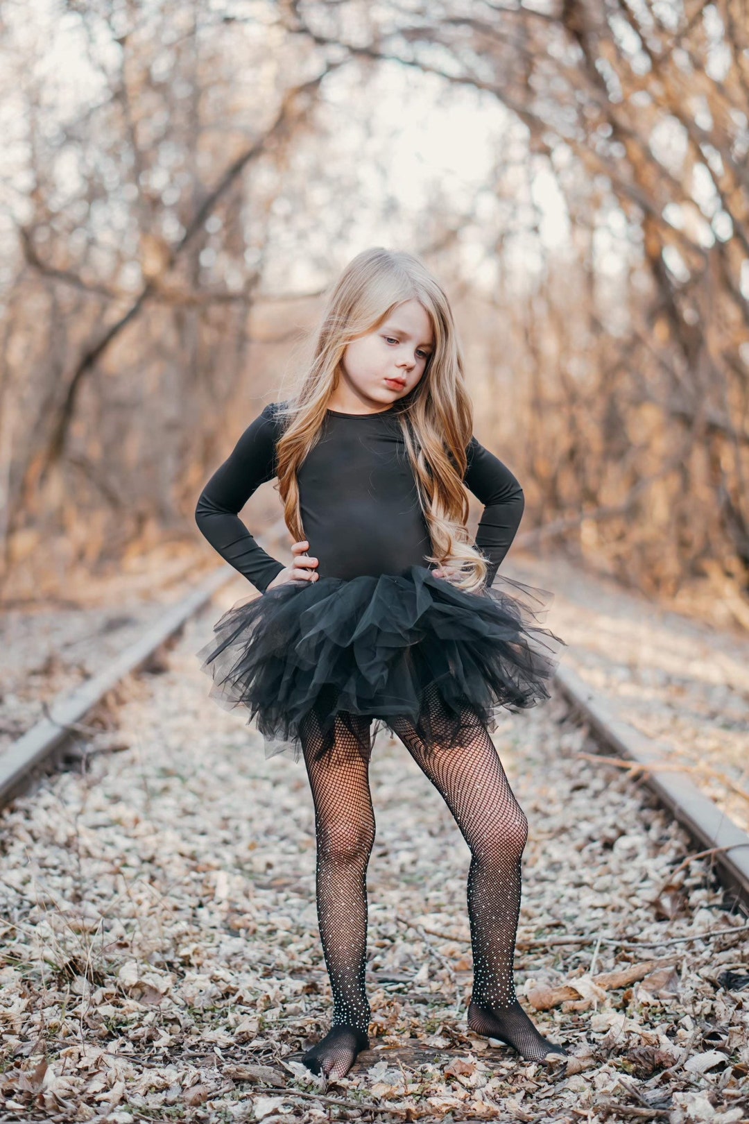 BLACK Long Sleeve Leotard Tutu, Birthday Tutu Dance Ballet Tutu