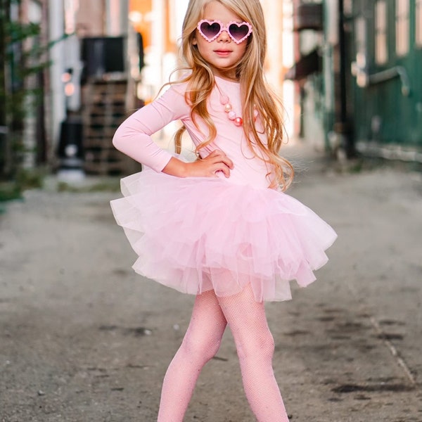 PINK Long Sleeve Leotard Tutu - Birthday Tutu - Dance Ballet Tutu - Photoshoot Tutu - Toddler Tutu - Party - Princess  Tutu - Halloween Tutu