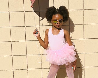 Pink Racerback Leotard Tutu - Birthday Tutu - Dance Ballet Tutu - Photoshoot - Toddler - Party - Princess - Tulle Skirt - Halloween Tutu