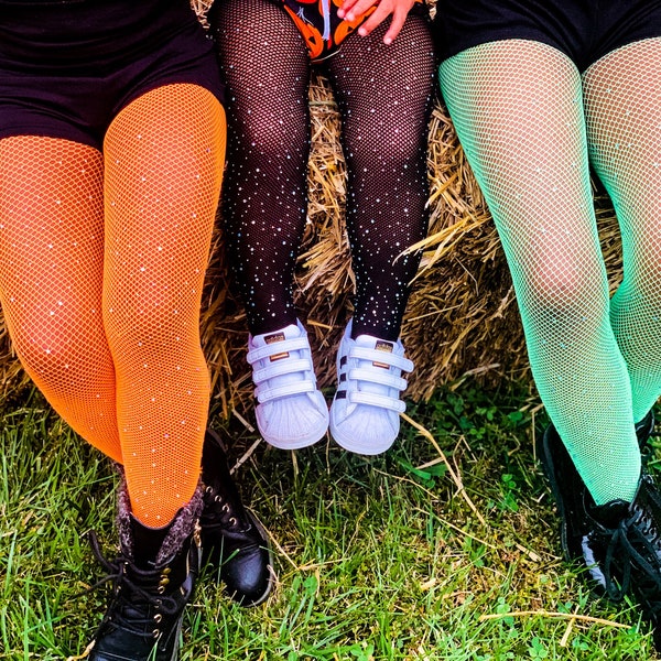 HALLOWEEN Bedazzled Tights - Glitter Tights - Sparkle Tights - Bling Tights - Baby bedazzled Tights - Halloween Costume Tights