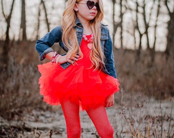 Red Racerback Leotard Tutu - Birthday Tutu - Dance Ballet Tutu - Photoshoot - Toddler - Party - Princess - Tulle Skirt - Halloween Tutu