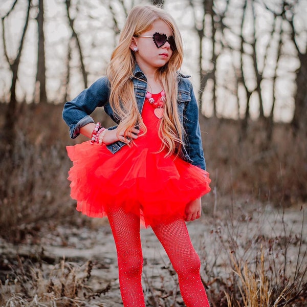 Red Racerback Leotard Tutu - Birthday Tutu - Dance Ballet Tutu - Photoshoot - Toddler - Party - Princess - Tulle Skirt - Halloween Tutu