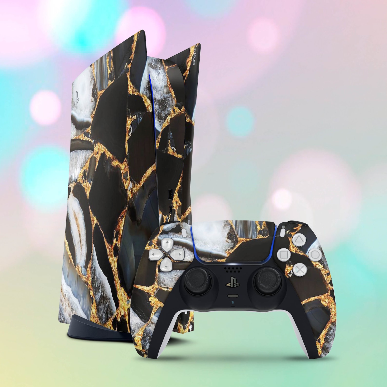 Black Gold Marble PS5 Skin PS4 Pro Vinyl Sticker Wrap With 2 Etsy