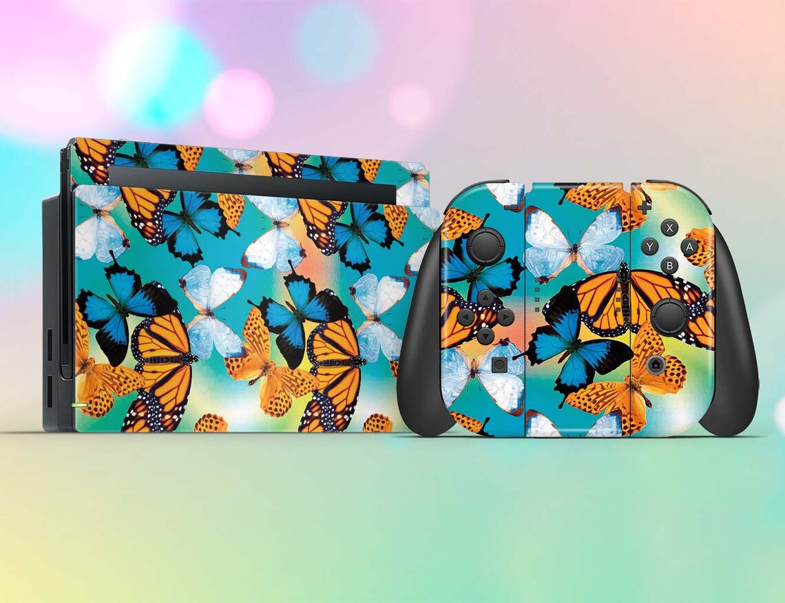 Butterfly Nintendo Switch Skin Gamer Console Joy Con Dock Etsy