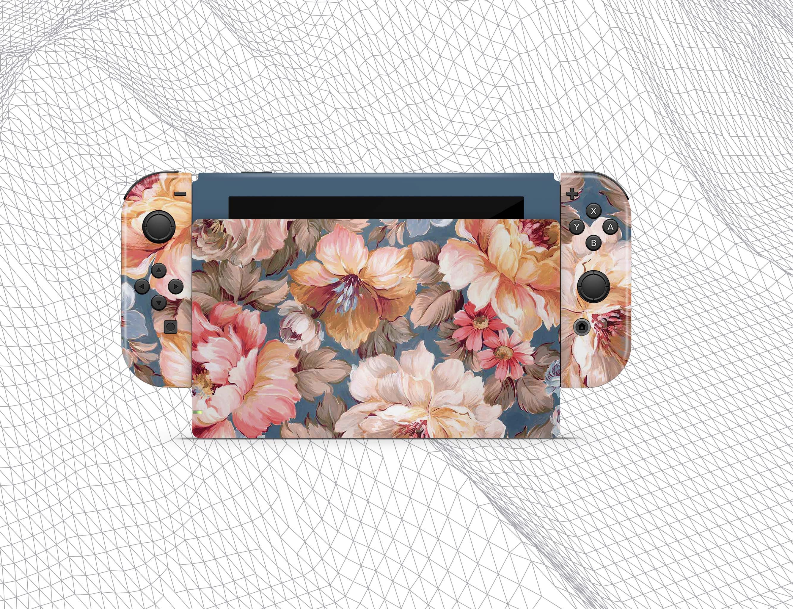 Flowers Nintendo Switch skin Gamer Console Colorful Floral Etsy