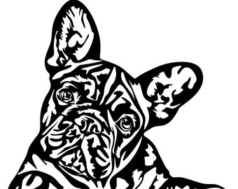 French Bulldog Vinyl Decal, Frenchie Decal, Dog Decal, French Bulldog Car Decal, French Bulldog Window Decal