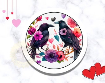 Handmade Crow Stickers, Bird Lover Gift, Stationery Stickers