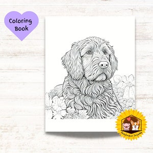 Digital Dog Coloring Book, Dog Coloring Pages, Printable Coloring Pages, Adult Coloring Book, Dog Lover Gift, Coloring Book Dog