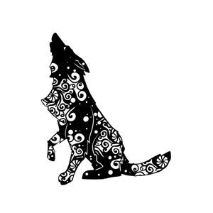 Wolf Decal, Wolf Mandala Decal, Wolf Sticker, Truck Window Decal, Vinyl Car Decal, Wildlife Sticker, Wolf Lover Gift