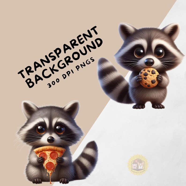 Cute Raccoon Clipart PNG, Scrapbooking, Card Making Art (digital ...