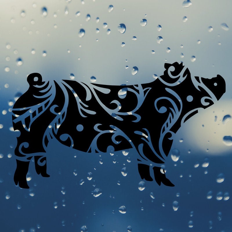 Pig Vinyl Decal Pig Car Decal Pig Laptop Decal Pig Etsy