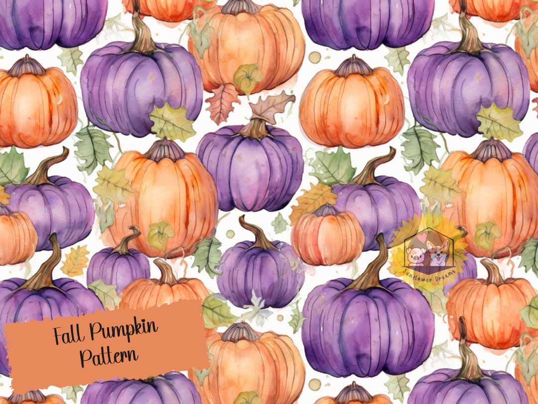 Pumpken Pattern Pumpkin Seamless Pattern, Pumpkin Pattern, Digital Art, Card Art, Fall ...