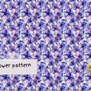 Padrão de flor violeta, padrão de flor sem costura, arte digital, criação de cartões, papel de parede de flores, download digital, estilo tinta de álcool, scrapbooking