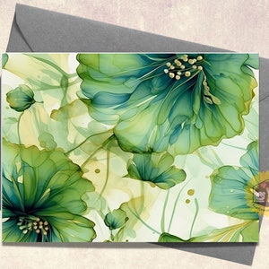 Green Flower Pattern, Flower Seamless Pattern, Digital Art, Flower Card ...