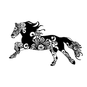 Horse Vinyl Decal, Horse Lover Gift, Horse Mandala Decal, Horse Sticker, Equine, Horse Tumbler Decal, Truck Window Decal, Car Window Decal