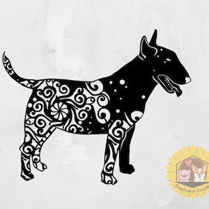 Bull Terrier Vinyl Decal, Truck Decal, Bull Terrier Sticker, Car Decal, Bull Terrier Window Decal, Bull Terrier Laptop Decal, Mandala