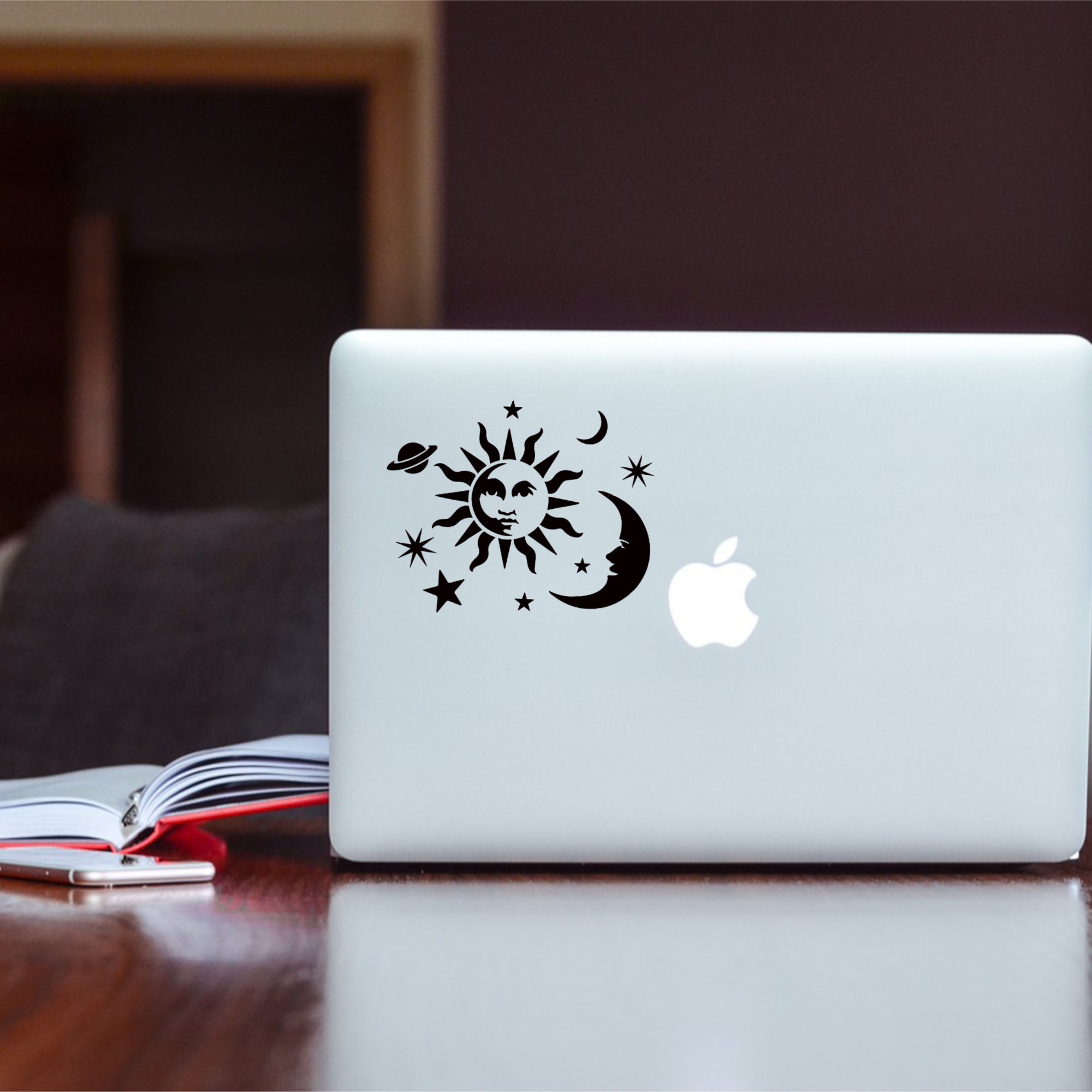 Celestial Sun and Moon Vinyl Decal: Car, Tumbler, Wall Art - Etsy