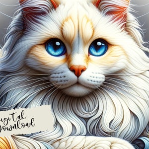 Illustration av flammande katt: Alkoholbläckstil (digital nedladdning av PNG)