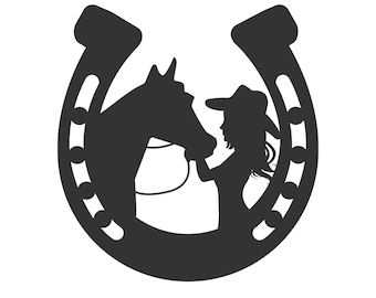 Cowgirl & Horse Vinyl Decal: Handmade Truck/Laptop Sticker