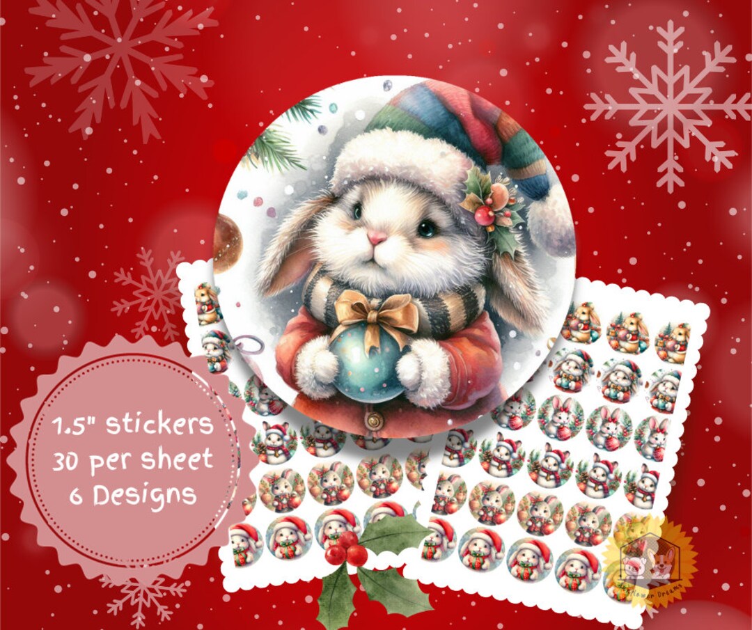 Rabbit Stickers, Rabbit Mail Stickers, Rabbit Card Stickers, Cute ...