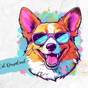 Aquarell Corgis Digitale Kunst, Corgis Illustration, Corgis png, Tierkunst, Corgis Digitale Kunst, Hund Digital Download