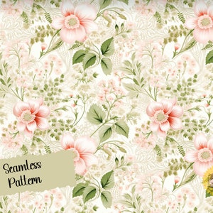 Padrão de flores, Padrão de flores sem costura, Arte digital, Arte de cartão de flores, Padrão floral, Papel de parede de flores, Download digital, Projetos DIY