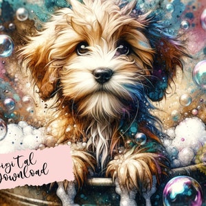 Art numérique Doodle, illustration Doodle, chien Png, art pour chambre d'enfant, téléchargement numérique Doodle, art carte chien, fabrication de cartes, scrapbooking