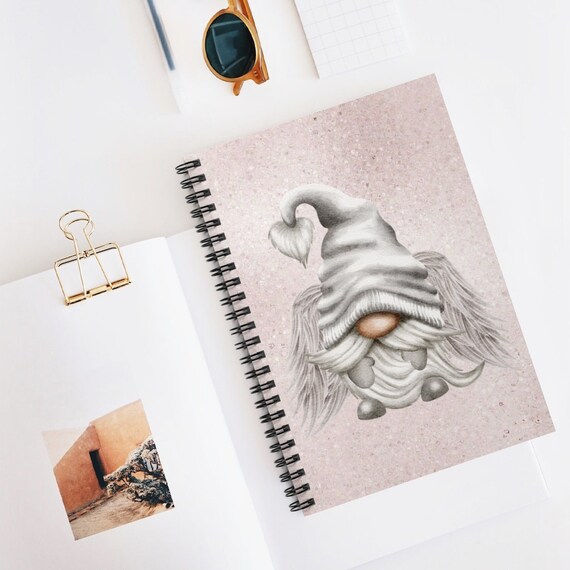 Angel Gnome Spiral Notebook Gnome Notebook Gift For Student Etsy