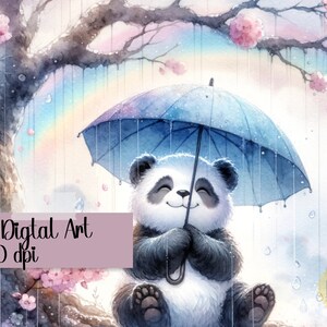 Panda-illustratie, digitale kunst panda, schattige panda-illustratie, panda png, download, pandakunst, scrapbooking, afdrukbare pandakunst, download