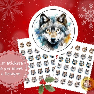 Wolf Stickers, Wolf Mail Stickers, Wolf Card Stickers, Cute Wolf Stickers, Wolf Lover Gift
