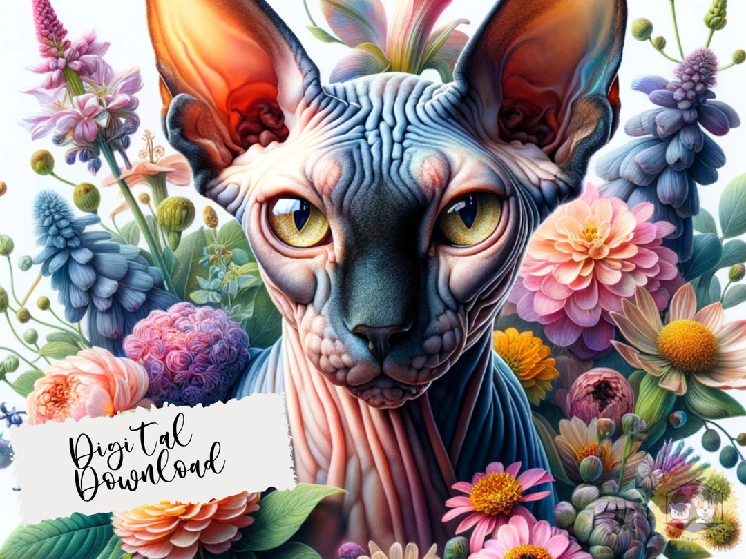 Sphynx Illustration Cat Digital Art Cat Illustration Sphynx Png