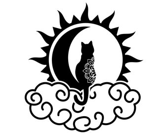 Celestial Cat Vinyl Decal: Car, Truck, Window Sticker