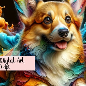 Corgis Illustration, Corgis Digitale Kunst, Hund Illustration, Corgis Png, digitale Kunst, Hundekunst, Kartenkunst, Kartenherstellung, Scrapbooking, Alcohol Ink