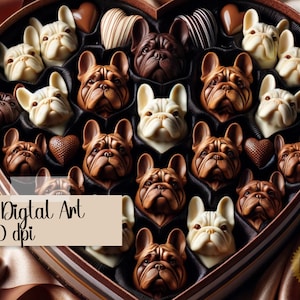 Frenchie Illustration, Frenchie geformte digitale Pralinen, Niedliche Frenchie Illustration, Frenchie Png, Kartenherstellung, Scrapbooking