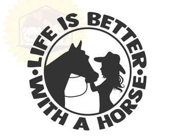 Cowgirl Horse Vinyl Decal: Country Girl Car/Laptop Sticker