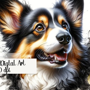 Corgis Illustration, Corgis Digitale Kunst, Hund Illustration, Corgis Png, digitale Kunst, Hundekunst, Kartenkunst, Kartenherstellung, Scrapbooking, Alcohol Ink