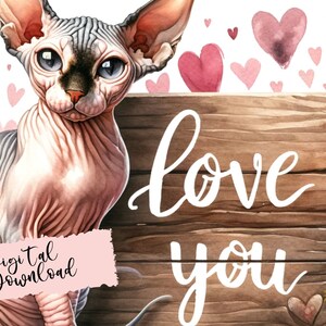 Ilustración de esfinge, arte digital de esfinge, ilustración de gato, gato te amo png, arte digital, arte de gato, arte de tarjetas, creación de tarjetas