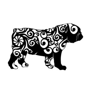 Bulldog Mandala Decal: Car, Laptop, Truck Window Sticker