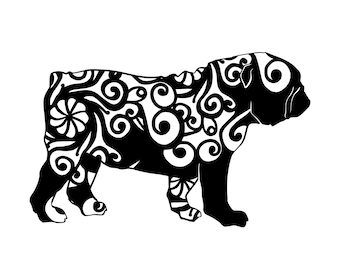 Bulldog Mandala Decal: Car, Laptop, Truck Window Sticker