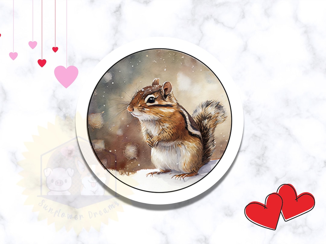 Chipmunk Sticker Chipmunk Stickers, Handmade Mail Labels, Card Decals - Etsy