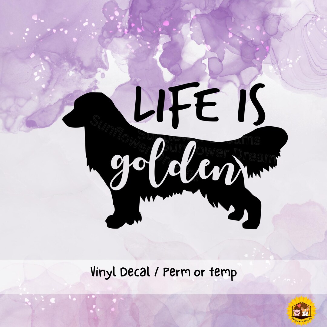 Golden Ririverer Sticker Golden Retriever Vinyl Decal: Waterproof Dog Sticker - Etsy