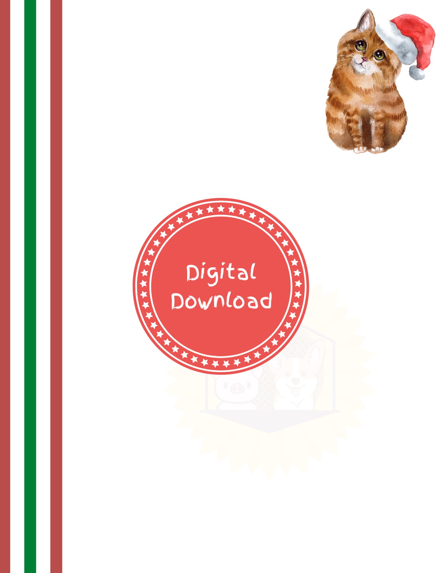 Printable Cat Stationery Christmas Cat Stationery Christmas - Etsy Canada