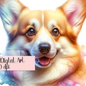 Corgis Illustration, Corgis Digitale Kunst, Hund Illustration, Corgis Png, digitale Kunst, Hundekunst, Kartenkunst, Kartenherstellung, Scrapbooking, Alcohol Ink