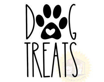 Dog Treat Jar Decal: Paw Print Treat Label