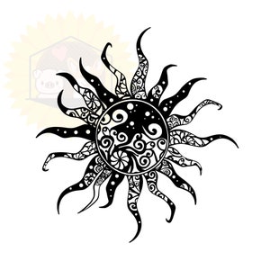 Sun Vinyl Decal, Sun Mandala Sticker, Sun Decal, Sun Tumbler Decal, Sun Decal, Truck Window Decal, Car Decal