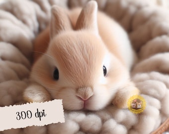 Bunny Illustration: Nursery Animal Art (PNG Digital Download)