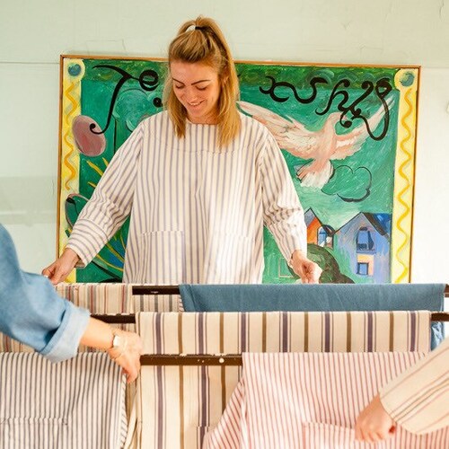 Cotton Ticking Smock 'Alula’ shops