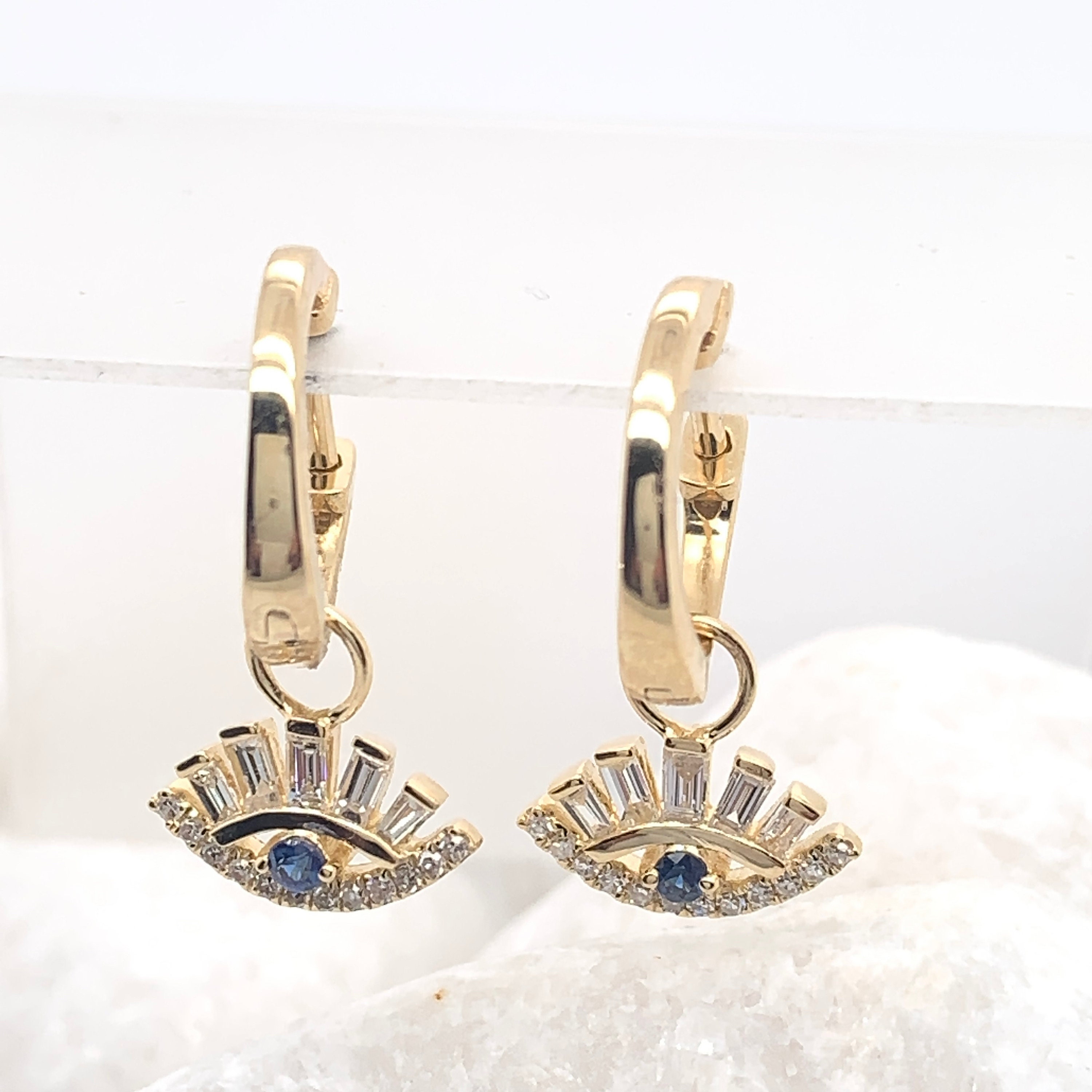 Dangling Earrings Evil Eye Earrings Diamond Evil Eye Etsy Ireland